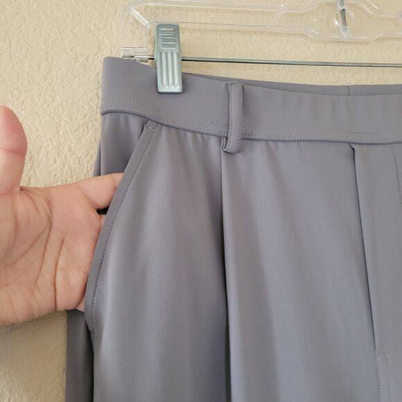 Halara Womens High Waisted Wide Leg Gray Pull On Pants Sz Medium Pleated Pockets - Picture 3 of 8